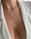Golden Clover Drop Necklace